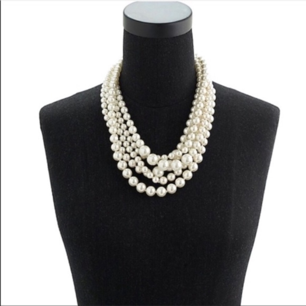 NWT J.Crew Five Strand Pearl Statement Necklace - Picture 5 of 6